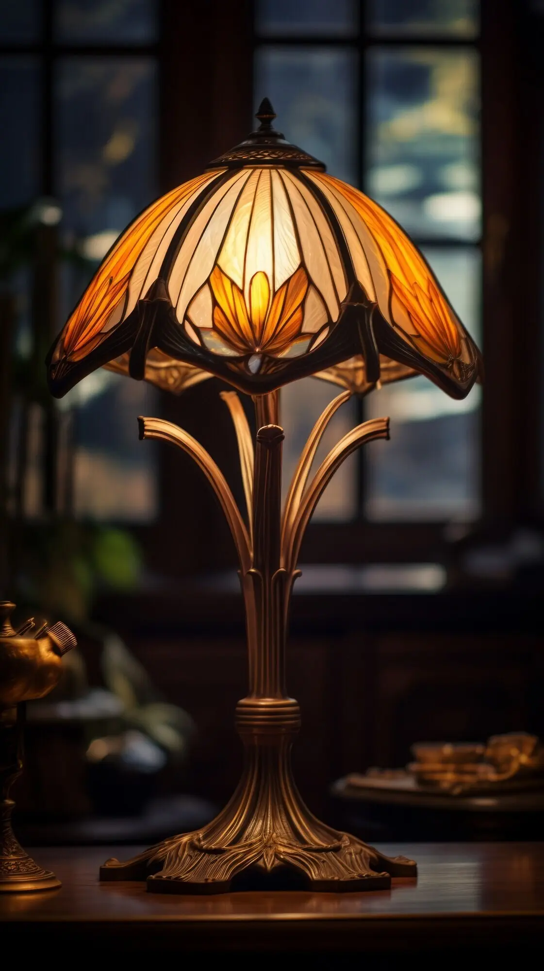 아르누보 양식의 장식적인 램프